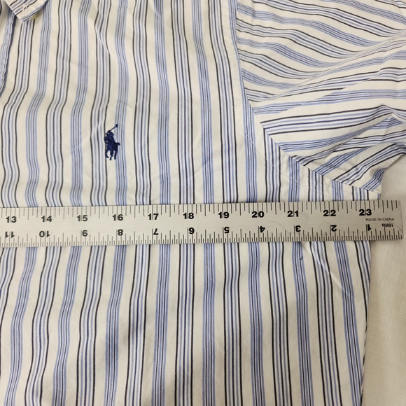 Men's Blue and White Striped Shirt #G12 - Picture 10 of 15
